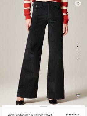 J. Crew Black Wide-Leg Velvet Pants